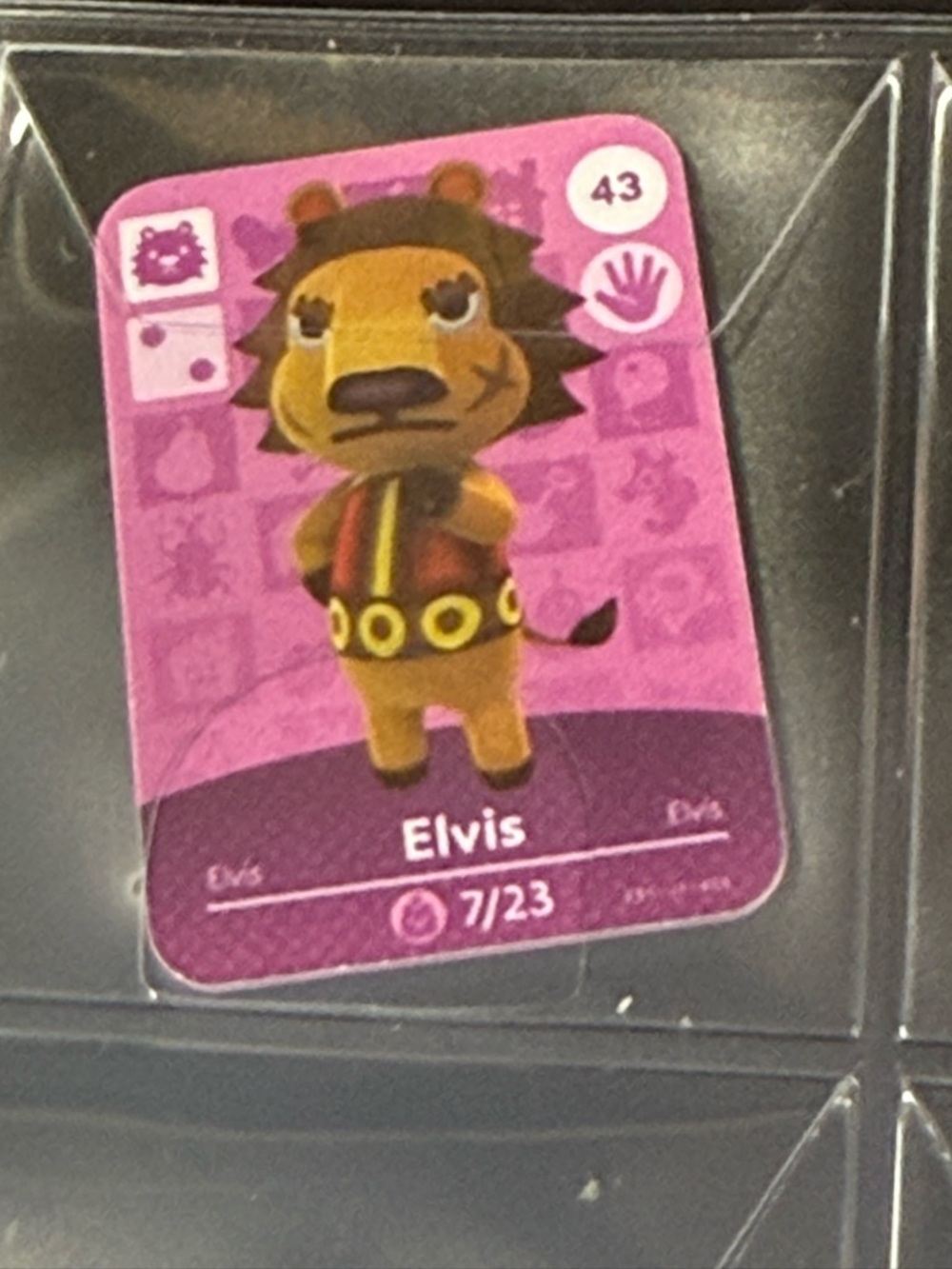 Elvis Animal Crossing #43 New Horizons Amiibo NFC Mini Card VG